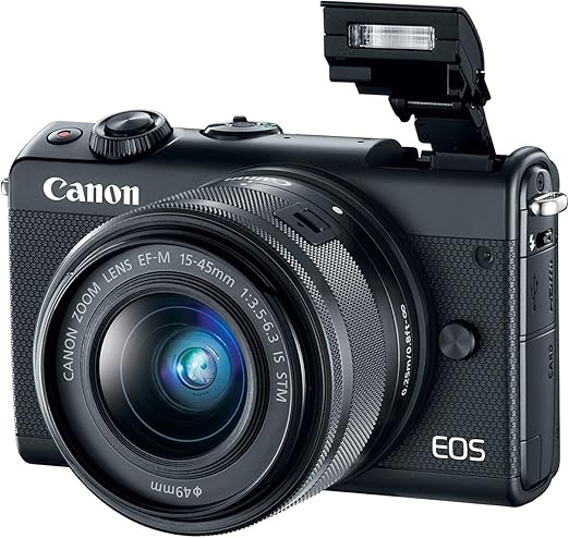 Canon Câmera sem espelho EOS M100 com lente de 15 a 45 mm - Wi-Fi, Bluetooth e NFC (preta)
